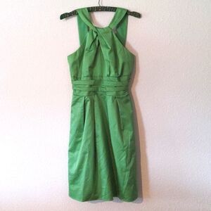 David's Bridal green sleeveless taffeta cocktail dress, 4